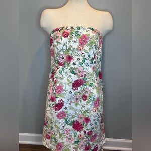 Old Navy White Floral Strapless Dress. Size- 12